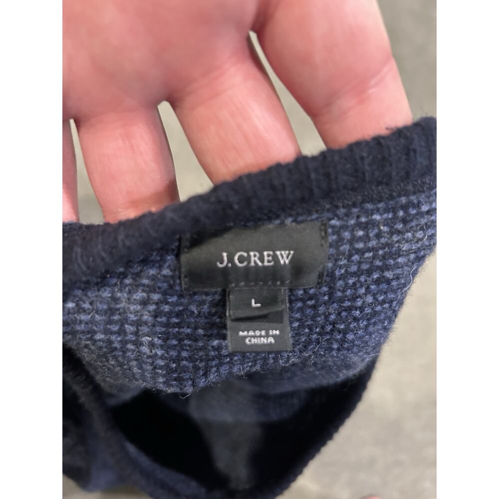 J. Crew Sweater Mens‎ Large Blue Supersoft Crewneck wool Blend Pullover - Picture 5 of 6